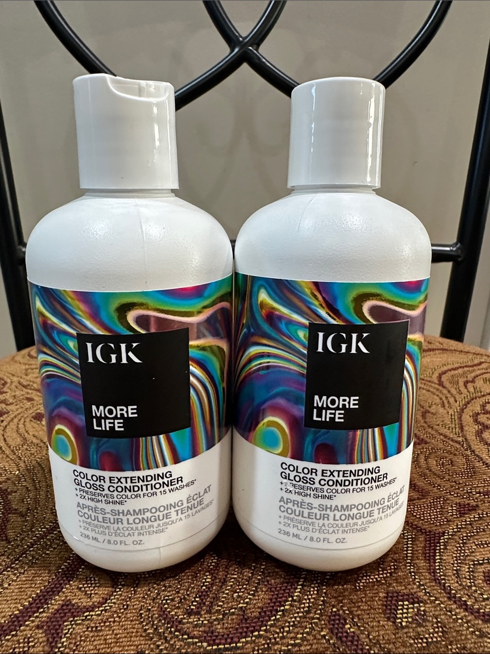2- 8 oz Bottles of IGK More Life Color Extending Gloss Conditioner New in Bottle